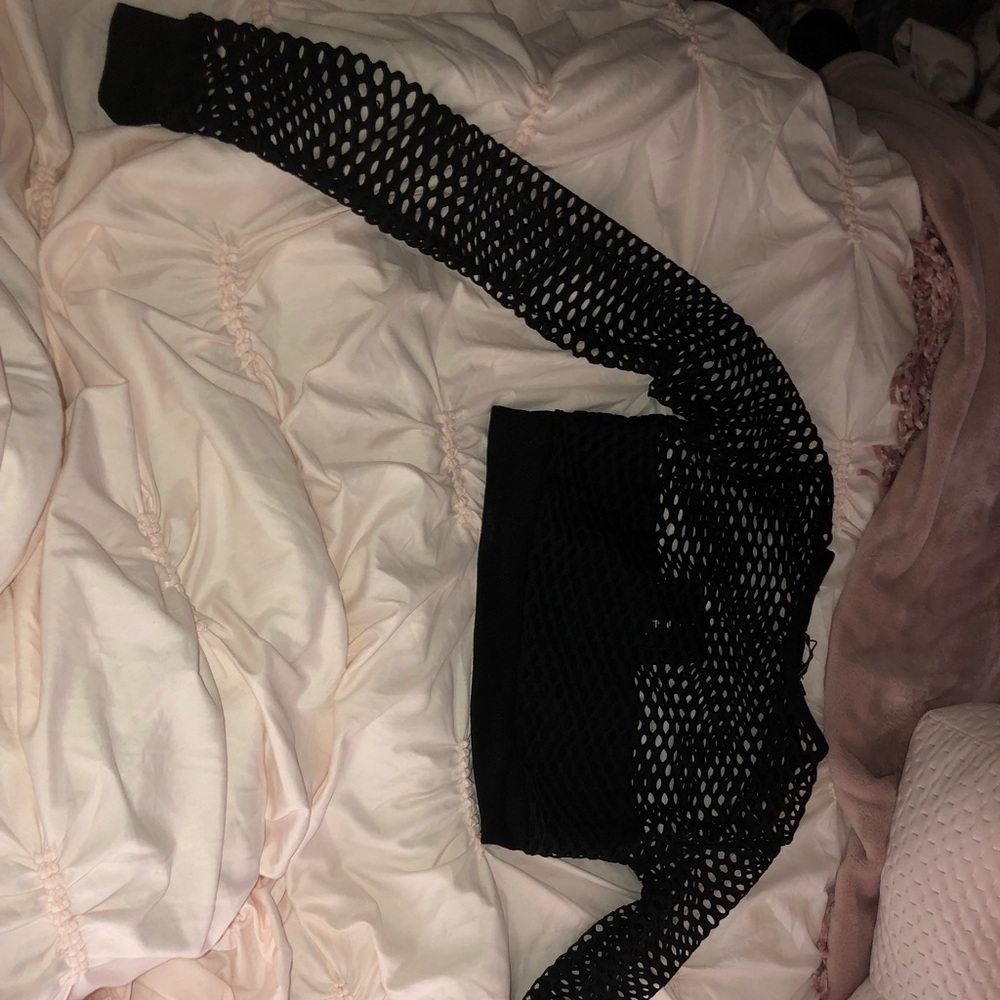 Long Sleeve Black Fishnet Top
